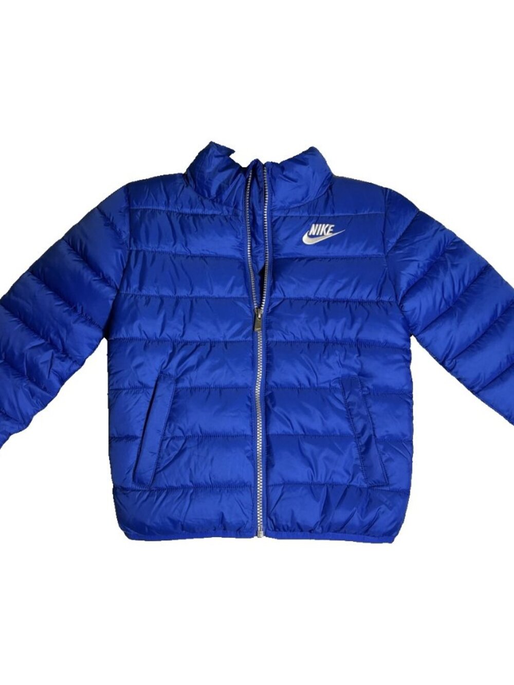 NWOT Nike Puffer Jacket Little Boys Size 6 Royal Blue Full Zip Swoosh